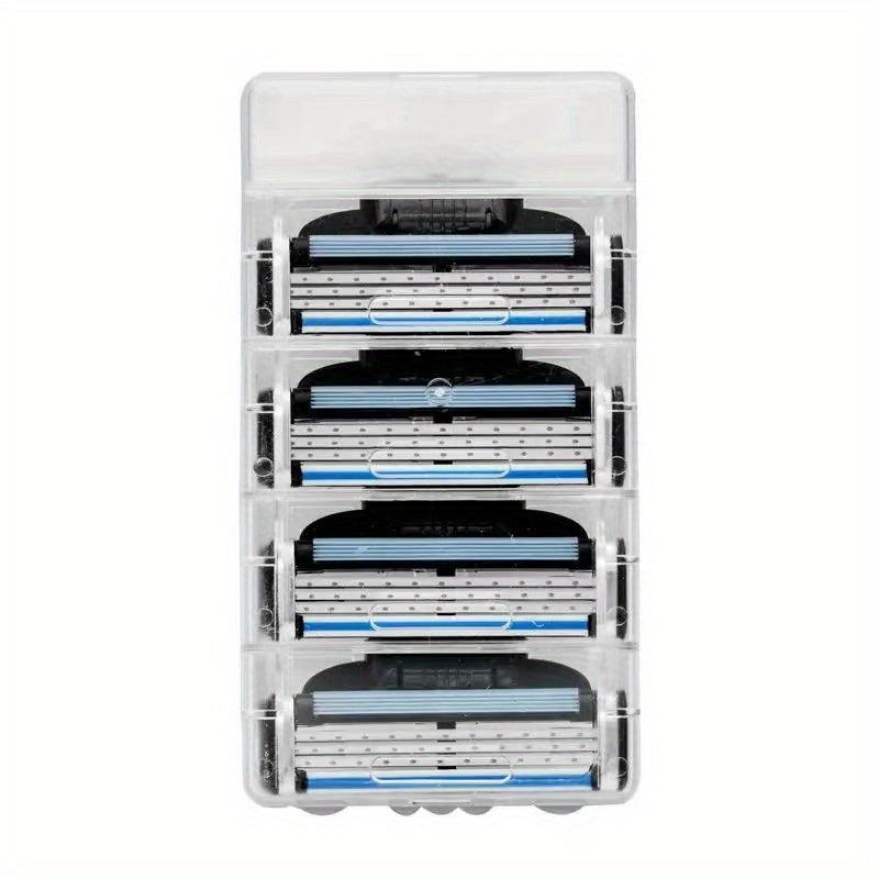 Men's 3-Layer Razor Blade Refills with Lubrastrip - 1 Holder & 4 Blades