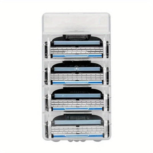 Men's 3-Layer Razor Blade Refills with Lubrastrip - 1 Holder & 4 Blades