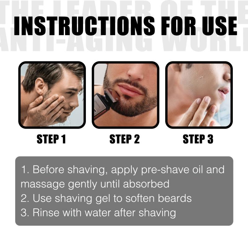 Men Shave Gel and Facial Beards Cleaning Tool with 50ml Skin Soothing Gels
