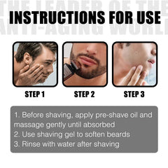 Men Shave Gel and Facial Beards Cleaning Tool with 50ml Skin Soothing Gels