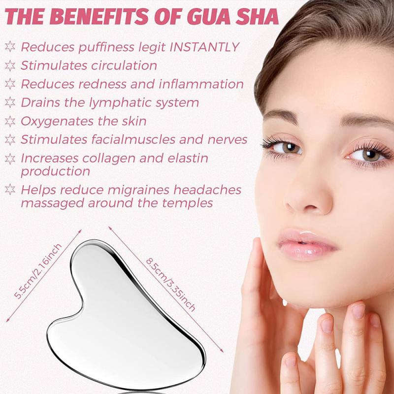 Stainless Steel Gua Sha Facial Massage Tool for Face and Body Lift