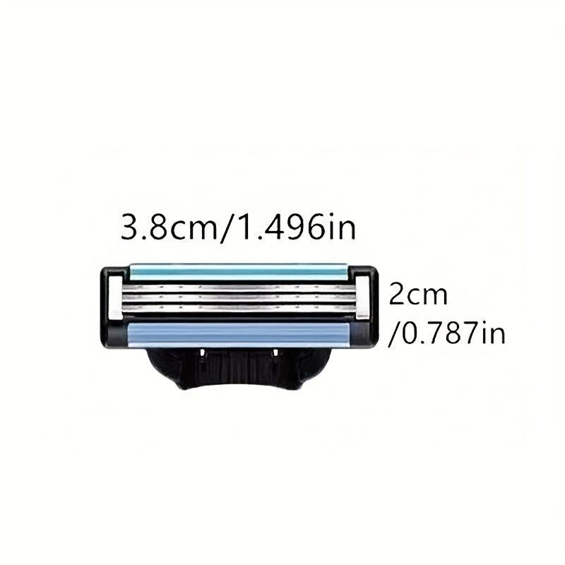 Refillable 3-Blade Disposable Razors for Men Sensitive Skin Shaving