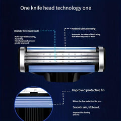 Refillable 3-Blade Disposable Razors for Men Sensitive Skin Shaving