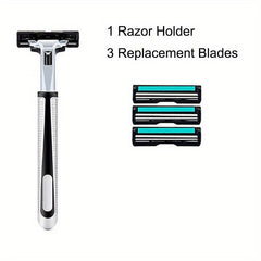 Wet Shaving Razor Set with 24 Blades Skin Guard