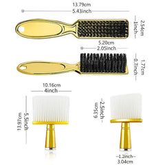 Barber Brush Set - Cleaning Brush, Neck Duster, Clipper Brush, Styling Tool