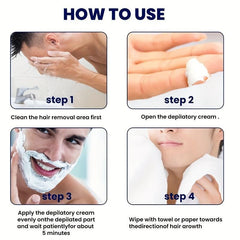 Men's Hair Removal Cream for Leg, Arm, Armpit - Painless & Long Lasting