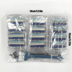5-Layer Stainless Steel Men's Razor with Handle Holder