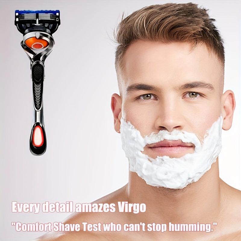 5-Layer Stainless Steel Men's Razor with Handle Holder