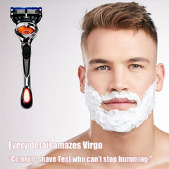 5-Layer Stainless Steel Men's Razor with Handle Holder
