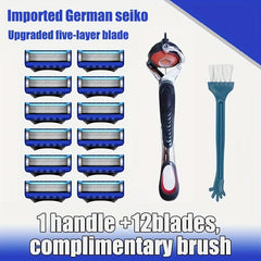 5-Layer Stainless Steel Men's Razor with Handle Holder