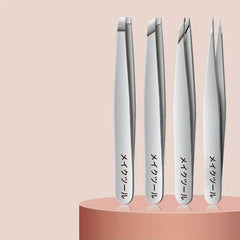 4-in-1 Eyebrow Tweezers Set Stainless Steel Professional Hair Removal Tools
