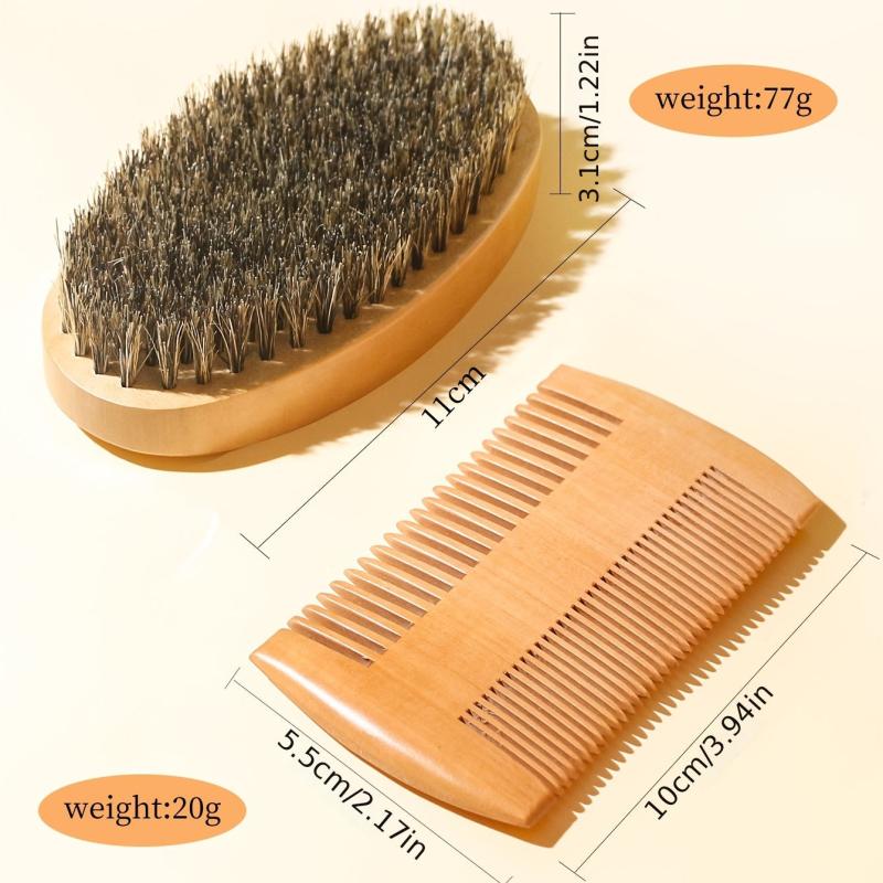 Men's Beard Care Kit Soft Brush Comb Daily Grooming Set Styling Tools