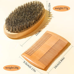 Men's Beard Care Kit Soft Brush Comb Daily Grooming Set Styling Tools