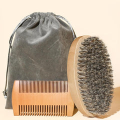 Men's Beard Care Kit Soft Brush Comb Daily Grooming Set Styling Tools
