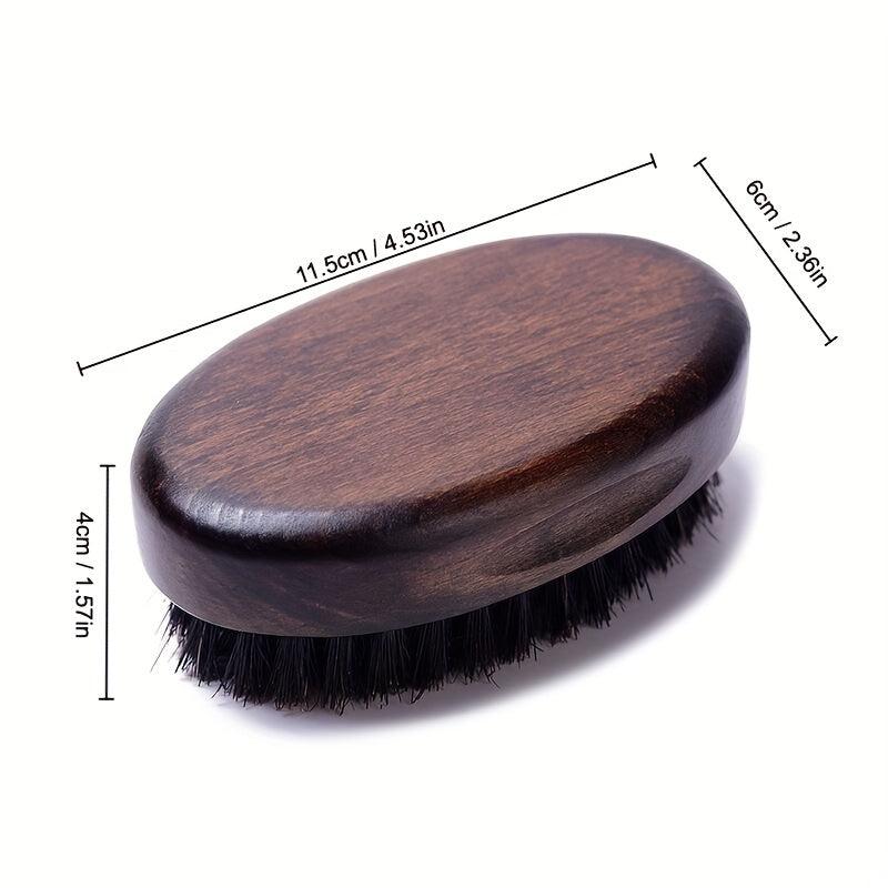 Bamboo Beard Brush & Comb Set for Men Natural Bristle Mustache Grooming