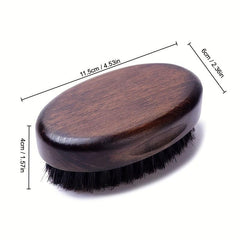Bamboo Beard Brush & Comb Set for Men Natural Bristle Mustache Grooming