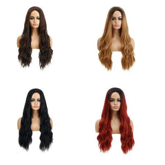 Long Curly Wavy Wig Synthetic Wig Heat Resistant Costume Wig For Halloween Party