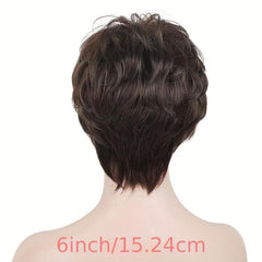 Brown 15 24 Cm Short Pixie Cut Hair Wigs For Women