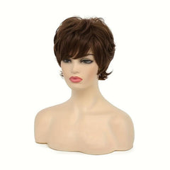 Brown 15 24 Cm Short Pixie Cut Hair Wigs For Women