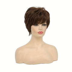 Brown 15 24 Cm Short Pixie Cut Hair Wigs For Women