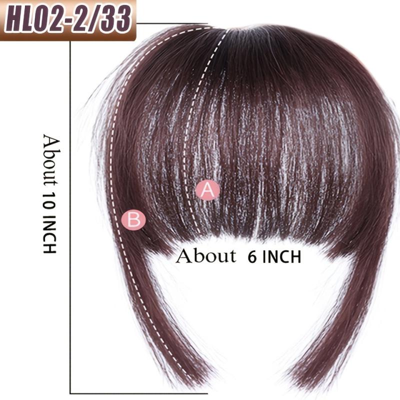One Piece Long Hair Extensions Straight Natural Fringe Bangs Clip On Front