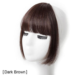 One Piece Long Hair Extensions Straight Natural Fringe Bangs Clip On Front