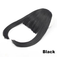 One Piece Long Hair Extensions Straight Natural Fringe Bangs Clip On Front