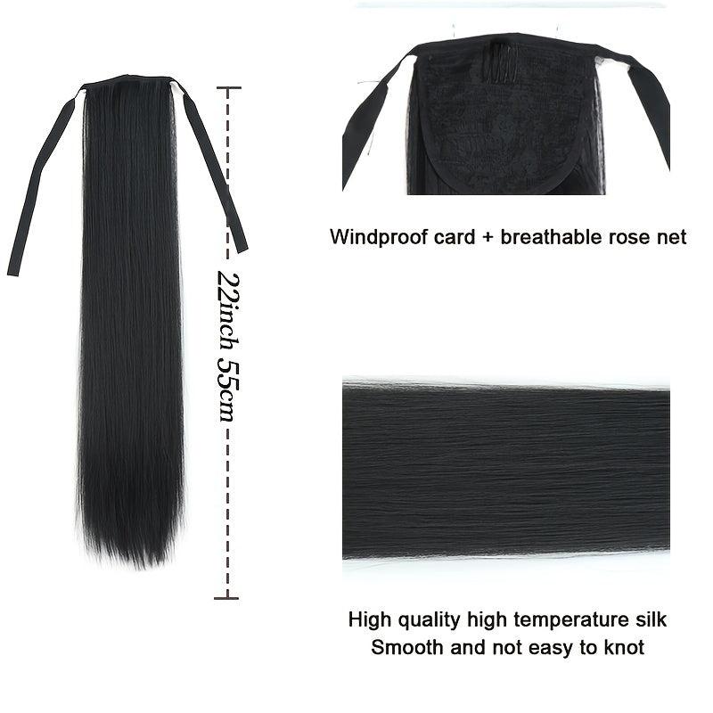 Long Straight Ponytail Extensions Synthetic Clip In Hair Extensions