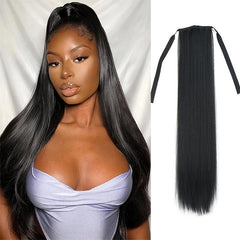 Long Straight Ponytail Extensions Synthetic Clip In Hair Extensions