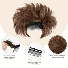 Synthetic Messy Hair Bun Comb Clip In Hair Extensions