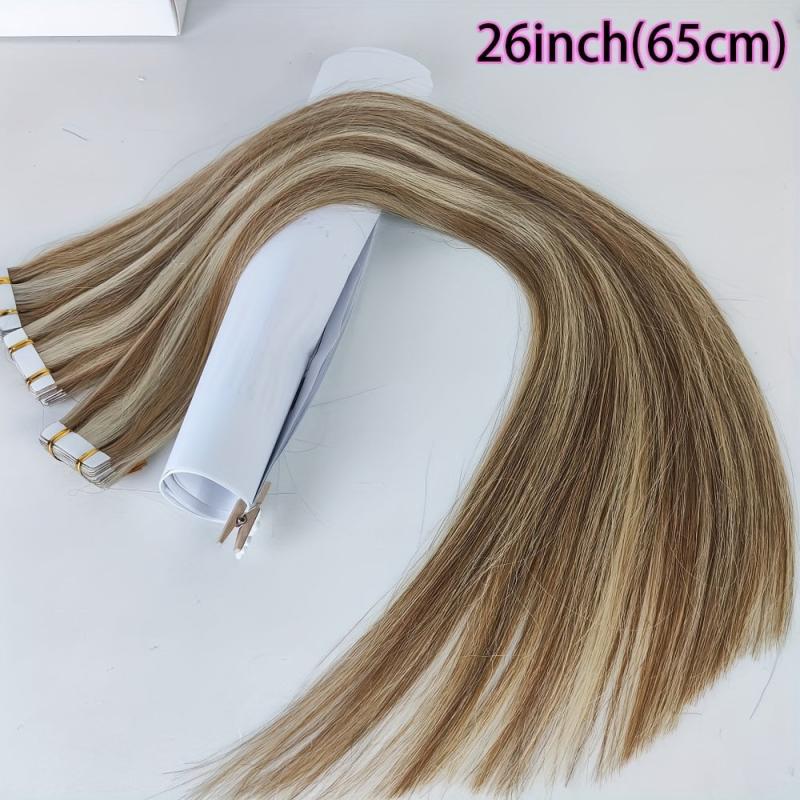 3Packs Mini Tape In Hair Extensions 100% Natural Adhesive Human Hair 8-613Blonde