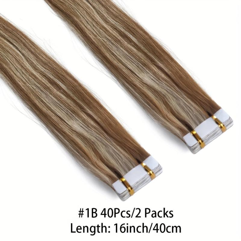 3Packs Mini Tape In Hair Extensions 100% Natural Adhesive Human Hair 8-613Blonde