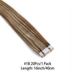 3Packs Mini Tape In Hair Extensions 100% Natural Adhesive Human Hair 8-613Blonde