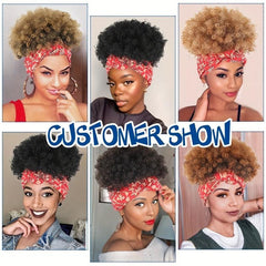 Short Kinky Curly Afro Ponytail Wig