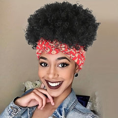 Short Kinky Curly Afro Ponytail Wig