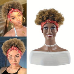Short Kinky Curly Afro Ponytail Wig
