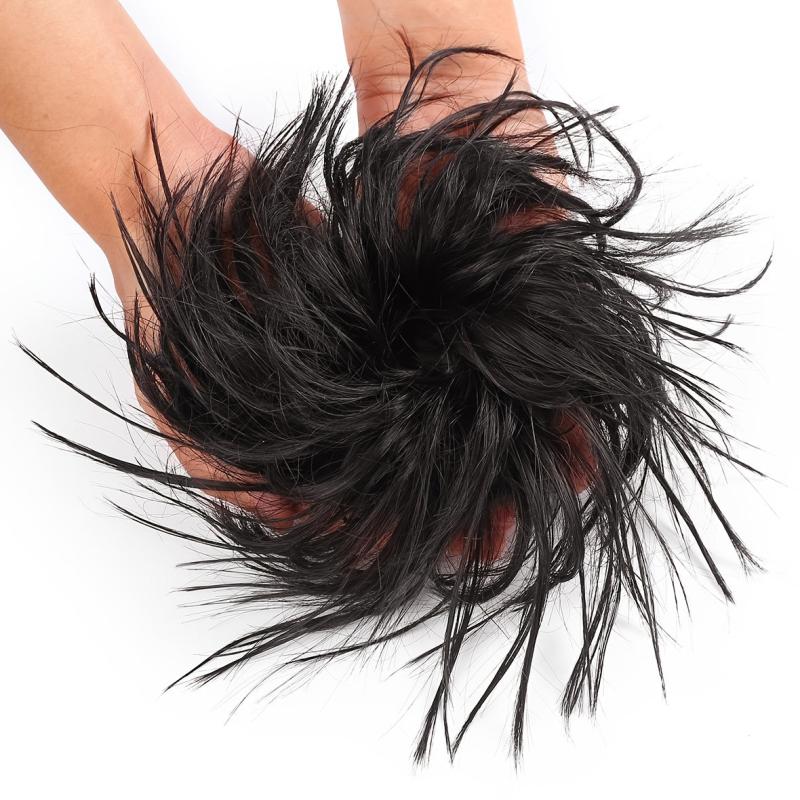 Messy Hair Bun Extensions Curly Wavy Hair Scrunchies Updo Hair Pieces