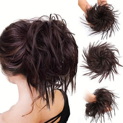 Messy Hair Bun Extensions Curly Wavy Hair Scrunchies Updo Hair Pieces