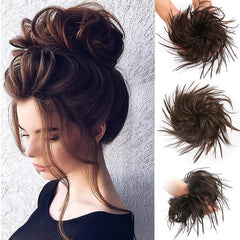 Messy Hair Bun Extensions Curly Wavy Hair Scrunchies Updo Hair Pieces