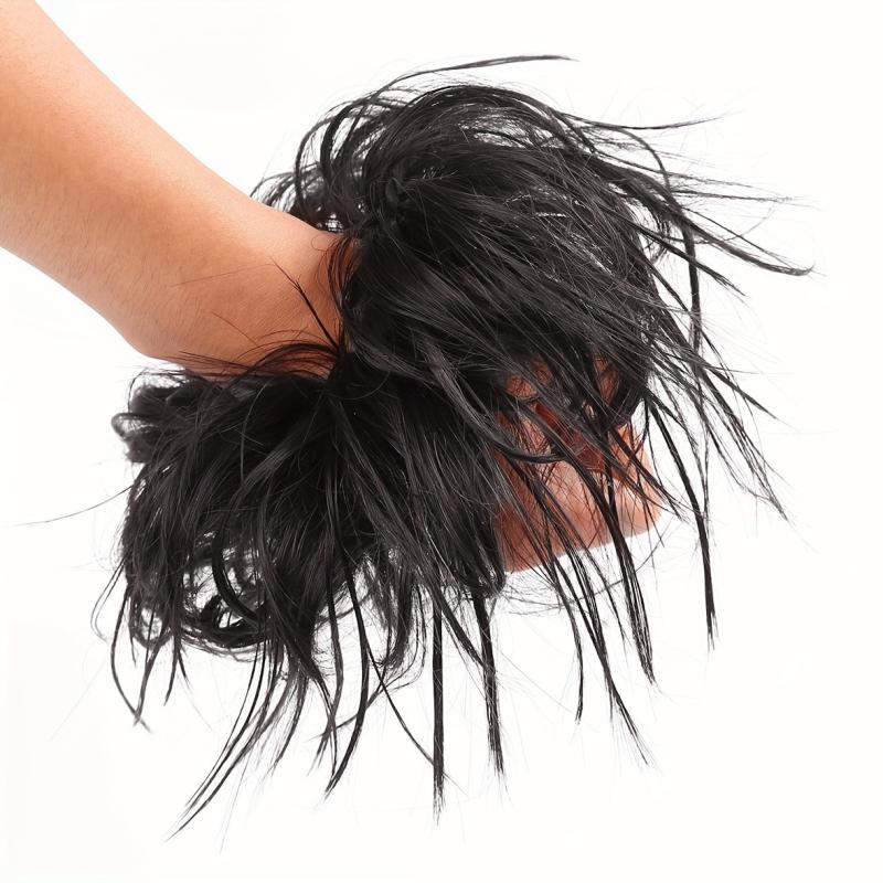 Messy Hair Bun Extensions Curly Wavy Hair Scrunchies Updo Hair Pieces