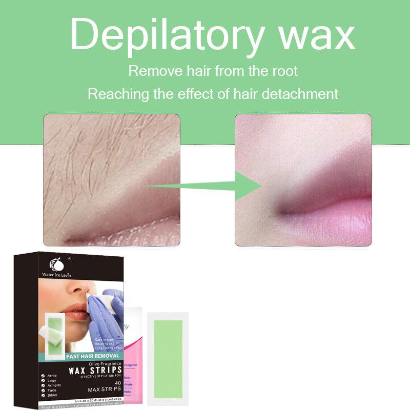 Beard Lip Hair Removal Wax Strips, 40 Pcs Honey Warmth Hair Removal Tool