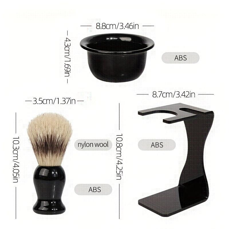 3-in-1 Men's Shaving Brush Kit - Shaving Brush, Bowl, Holder