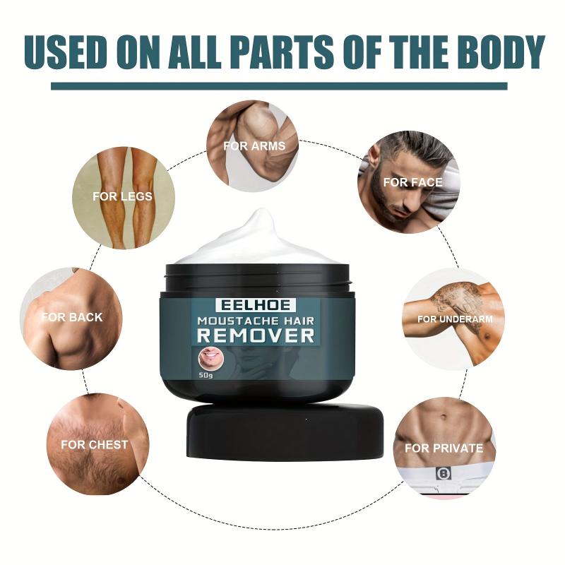 Gentle Men's Hair Removal Cream for Facial, Beard, Armpit, Legs, Chest