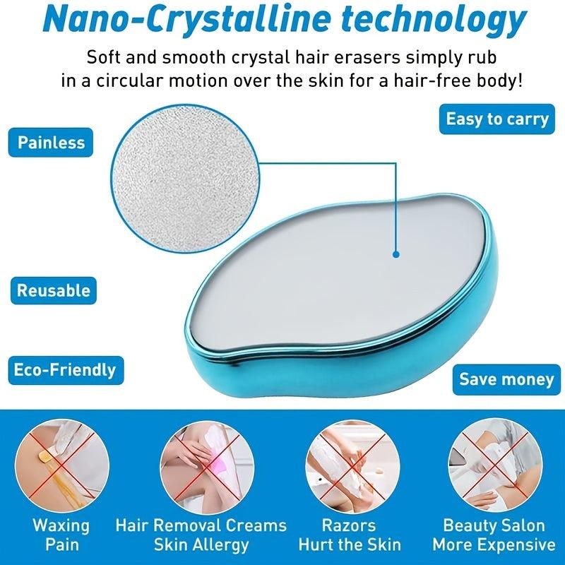 Crystal Hair Eraser Hair Removal Tool - Painless Exfoliation - Fast & Easy