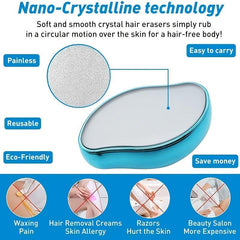 Crystal Hair Eraser Hair Removal Tool - Painless Exfoliation - Fast & Easy