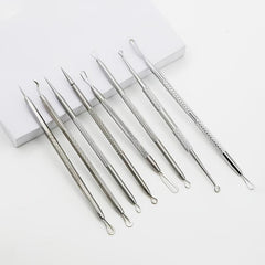 5pcs Pimple Popping Kit Stainless Steel Acne Clips & Beauty Needles