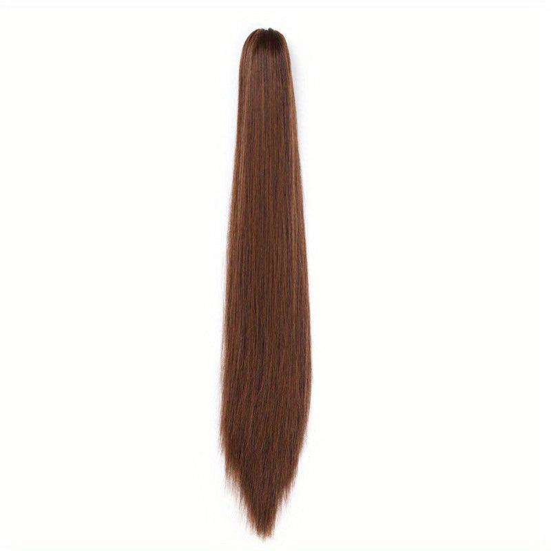 60 96 Cm Claw Clip Straight Ponytail Hair Extension Synthetic Fiber Hairpiece