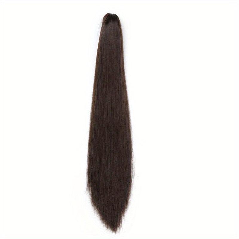 60 96 Cm Claw Clip Straight Ponytail Hair Extension Synthetic Fiber Hairpiece