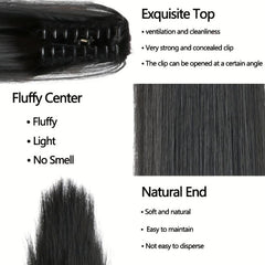 60 96 Cm Claw Clip Straight Ponytail Hair Extension Synthetic Fiber Hairpiece