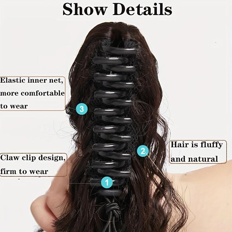 60 96 Cm Claw Clip Straight Ponytail Hair Extension Synthetic Fiber Hairpiece